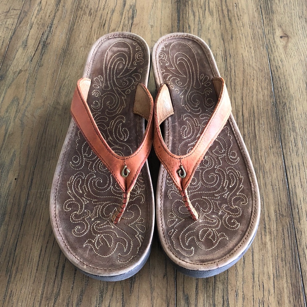 OluKai paniolo wedge sandal, size 8 EUC